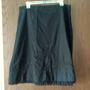 Black dressy cotton line skirt size 12